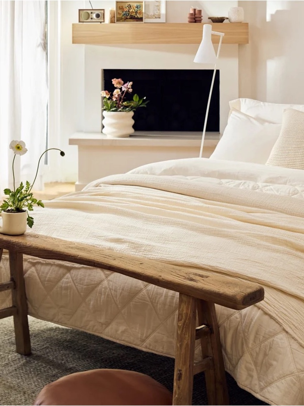 Coyuchi Undyed Organic Crinkled Percale Duvet Cover Full/Queen